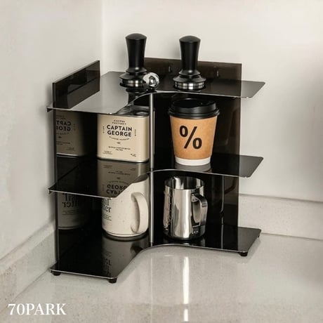 #アクリル ステンレス コンパクト コーナー ラック 全2色 収納