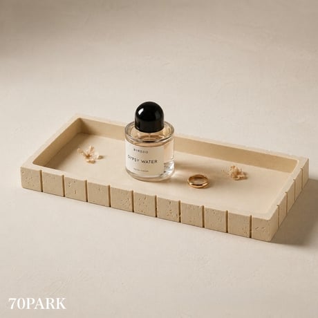 #トラバーチン風 長方形 ロング アクセサリー トレイ 全2色 収納 洗面台