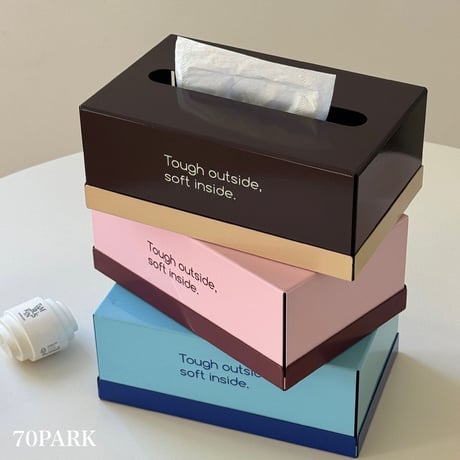 #レタリング カラー アイアン ボックス ティッシュケース 全3色