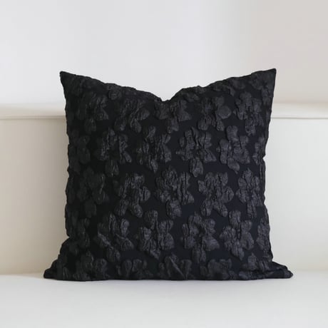 #ドット フラワー パターン モノトーン クッションカバー 全2種 45×45