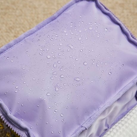 #二層 カラー ブロック  ナイロン コスメ 収納 ポーチ 全2色 トラベルポーチ 撥水