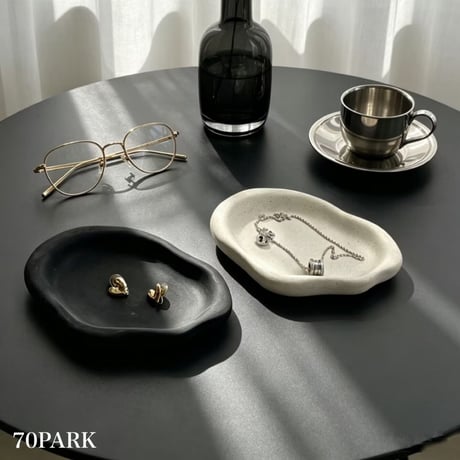 #マット セラミック ニュアンス ジュエリー プレート 全2色 アクセサリー トレイ