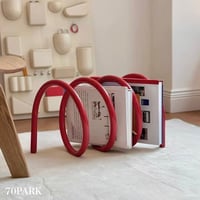 #スプリング  カラフル アイアン ブックスタンド 全3色 収納 オブジェ