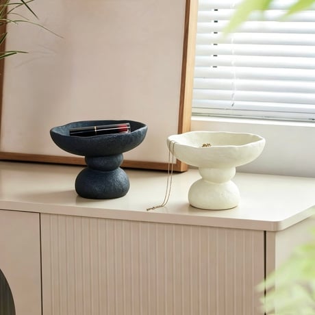 #脚付き アート デザイン セラミック ジュエリー トレイ 全3色 アクセサリー トレイ