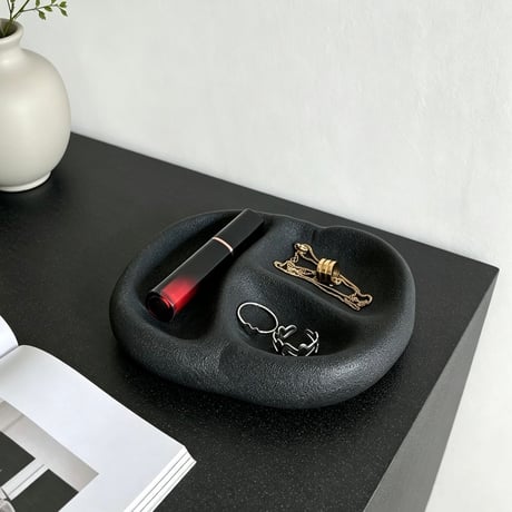 #ぽってり セラミック 仕切り アクセサリー トレイ 全4色 ジュエリー プレート