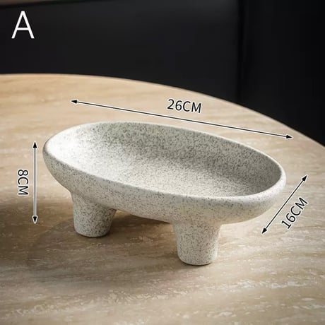 #脚付き オーバル型 ナチュラル トレイ 全2色 プレート  アクセサリートレイ