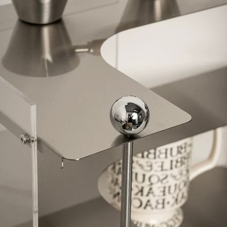 #アクリル ステンレス ワイド コーナー ラック 全2色 収納