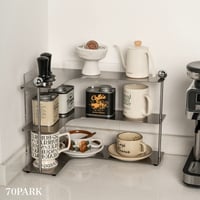 #アクリル ステンレス ワイド コーナー ラック 全2色 収納
