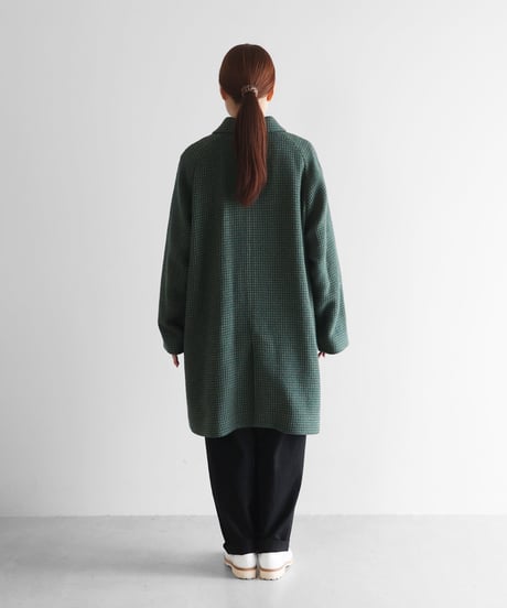 HUIS | “HUIS×尾州”ウールドットツイードミドルコート（グリーン）【ユニセックス】316