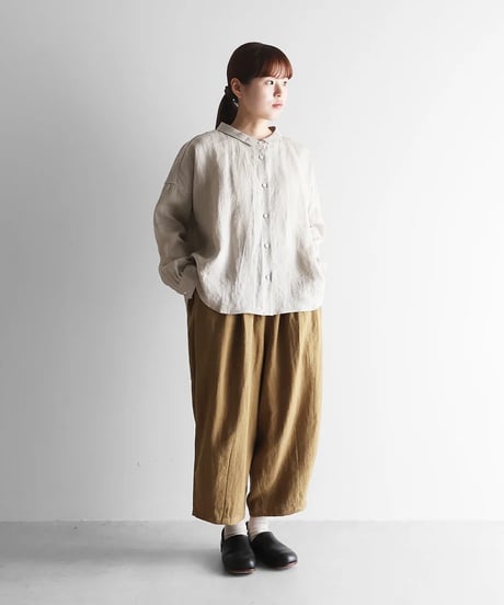HUIS |やわらかラミーリネンバルーンパンツ（アースブラウン）【ユニセックス】506