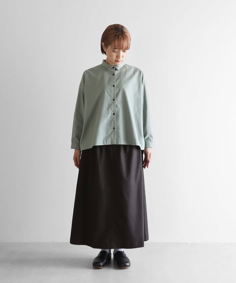 HUIS | オーガニックコットン起毛ビエラワイドブラウス（ジェラートグリーン）【レディス】U105