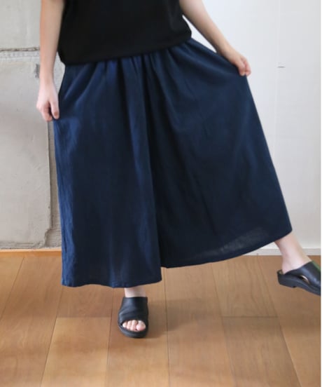 ヂェン先生の日常着 | ワイドキュロット（紺）Mサイズ 【薄地】