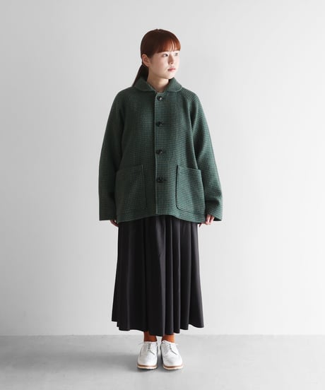 HUIS | “HUIS×尾州”ウールドットツイードショートコート（グリーン）【ユニセックス】319