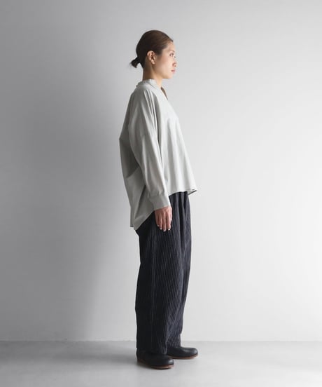 HUIS | やわらかシーチングコットンワイドパンツ（ブラックストライプ）【ユニセックス】504
