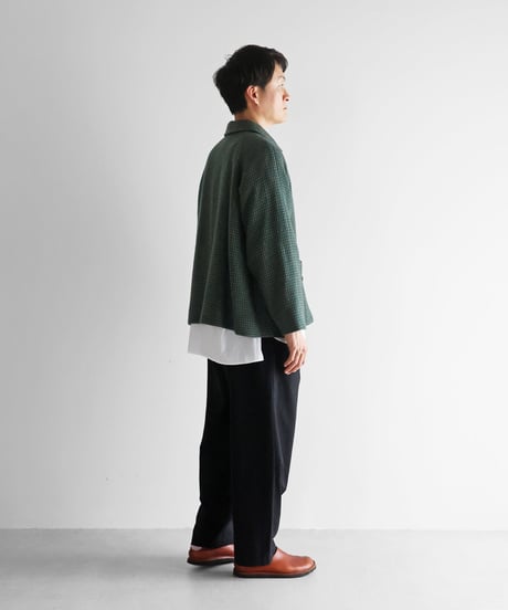 HUIS | “HUIS×尾州”ウールドットツイードショートコート（グリーン）【ユニセックス】319