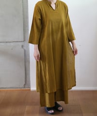 ヂェン先生の日常着 | 二層ワンピース（キャメル）【薄地】