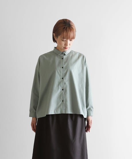 HUIS | オーガニックコットン起毛ビエラワイドブラウス（ジェラートグリーン）【レディス】U105