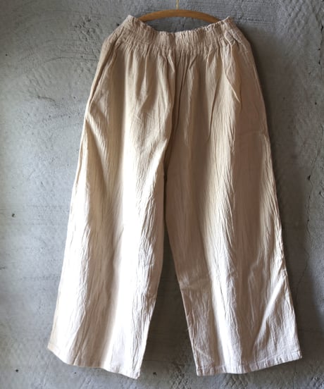 ヂェン先生の日常着 | ストレートパンツ（生成）Mサイズ 【薄地】