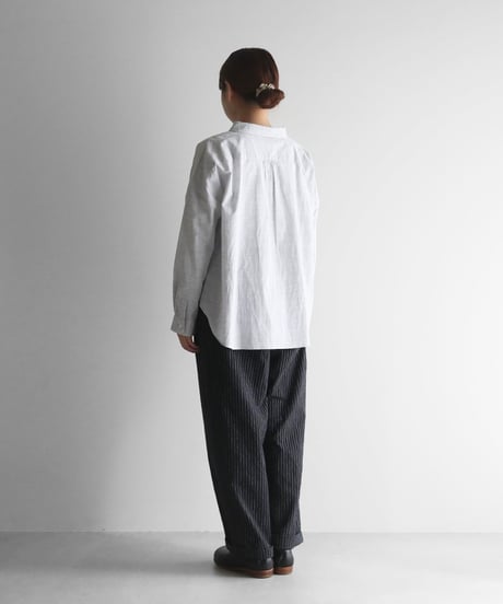 HUIS | やわらかシーチングコットンワイドパンツ（ブラックストライプ）【ユニセックス】504