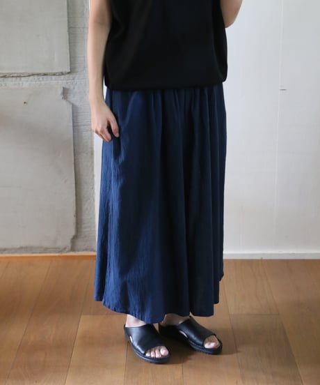 ヂェン先生の日常着 | ワイドキュロット（紺）Mサイズ 【薄地】