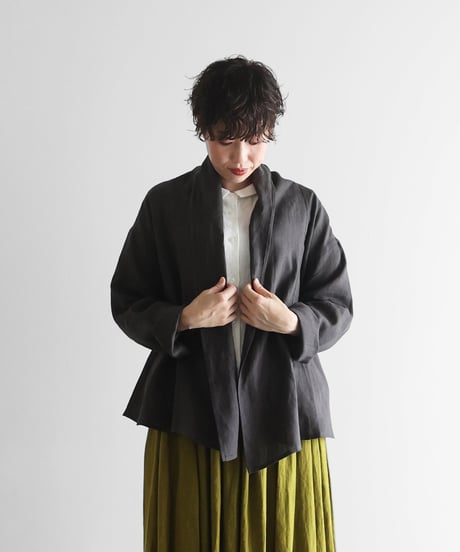 HUIS | シャトルリネンカーディガン（チャコールグレー）【ユニセックス】702