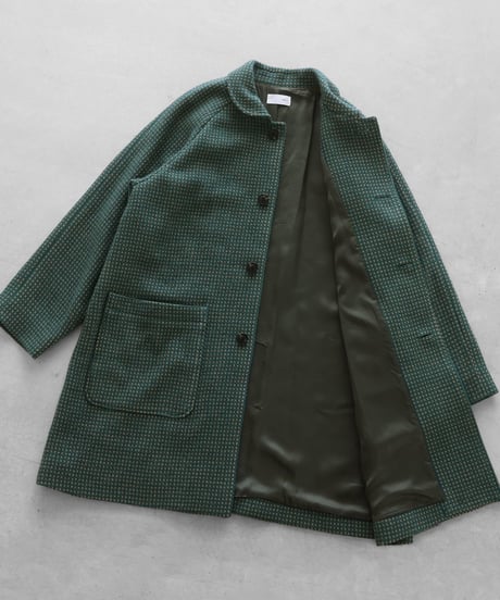 HUIS | “HUIS×尾州”ウールドットツイードミドルコート（グリーン）【ユニセックス】316