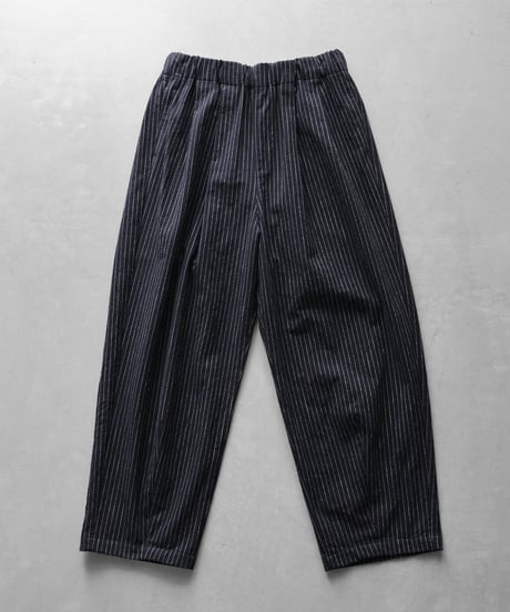 HUIS | やわらかシーチングコットンワイドパンツ（ブラックストライプ）【ユニセックス】504