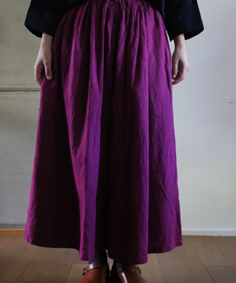 ヂェン先生の日常着 | ワイドキュロット（赤紫）Mサイズ 【薄地】
