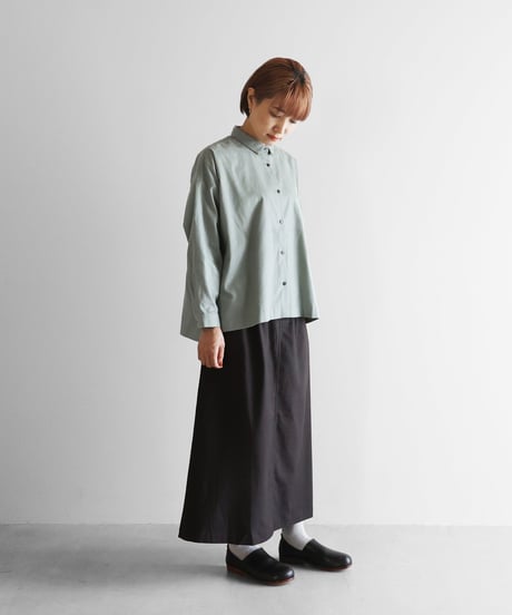 HUIS | オーガニックコットン起毛ビエラワイドブラウス（ジェラートグリーン）【レディス】U105