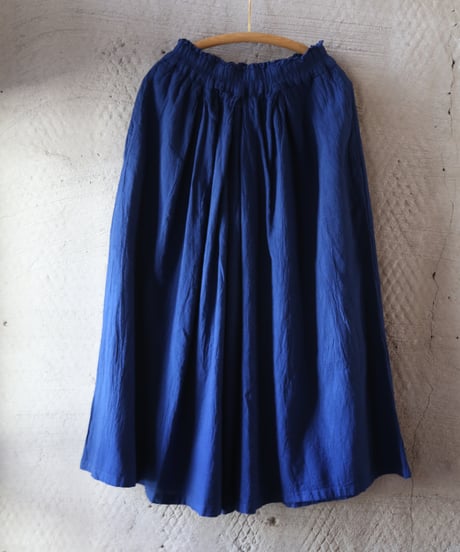 ヂェン先生の日常着 | ワイドキュロット（青）Mサイズ 【薄地】