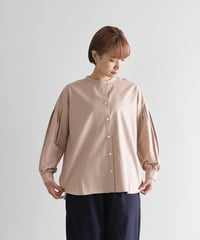 HUIS | オーガニックコットン起毛ビエラバルーンスリーブブラウス（ピンクベージュ）【レディス】U114