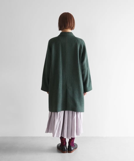 HUIS | “HUIS×尾州”ウールドットツイードミドルコート（グリーン）【ユニセックス】316