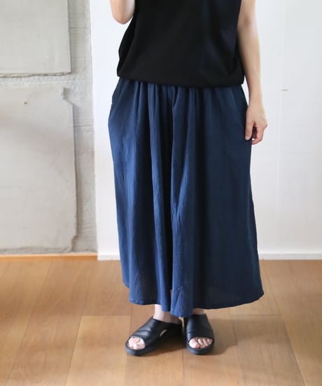 ヂェン先生の日常着 | ワイドキュロット（紺）Mサイズ 【薄地】