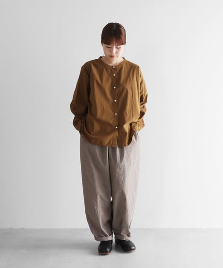 HUIS | 綿麻バフクロスバルーンパンツロング（ライトブラウン）【ユニセックス】506L