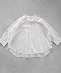 HUIS |8分袖空羽コードレーンワイドブラウス（ベージュストライプ）【レディス】U108