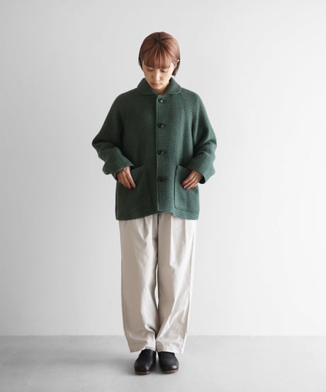 HUIS | “HUIS×尾州”ウールドットツイードショートコート（グリーン）【ユニセックス】319