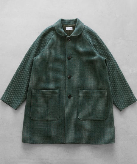 HUIS | “HUIS×尾州”ウールドットツイードミドルコート（グリーン）【ユニセックス】316