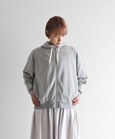 HUIS |【暮らしのおへそ一田さん×HUISコラボ】おへそパーカ（杢グレー）【ユニセックス】IHSW701