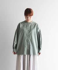 HUIS | オーガニックコットン起毛ビエラバルーンスリーブブラウス（ジェラートグリーン）【レディス】U114