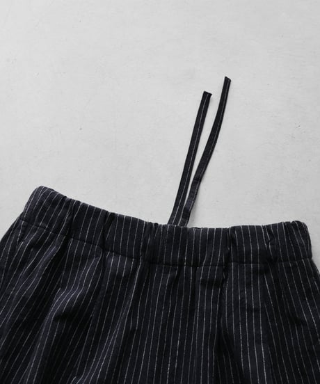 HUIS | やわらかシーチングコットンワイドパンツ（ブラックストライプ）【ユニセックス】504