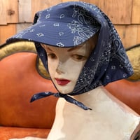Roma Veil Cap Navy Paisley