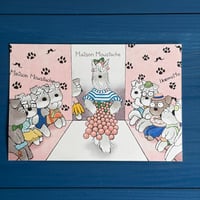パリコレに招待されたでシュナ（10月）シュナ夫婦フランスへ移住する編12ヶ月シリーズポストカード　 kyotobunguya x ikemotto　オリジナルポストカード
