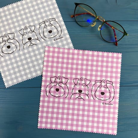 ３シュナの眼鏡クロス（マイクロファイバー製）スマホやタブレットにもおすすめ