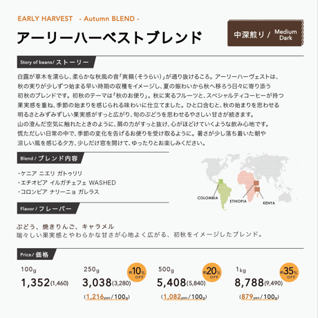 100g EARLY HARVEST BLEND 2026  中深煎り