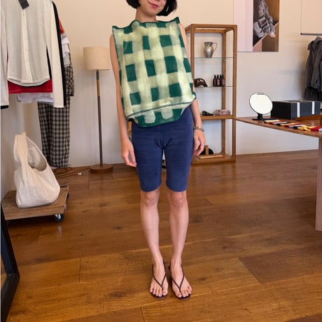 Canvas Check Vest / reversible