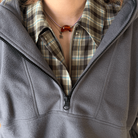 FLEECE HALF ZIP HOODIE