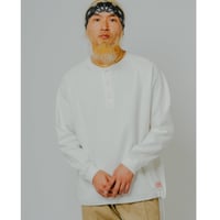 【BIG MIKE】Honeycomb Waffle Henry Neck Midweight L/S