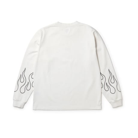 【NEWERA】長袖 ウォッシュド コットン Tシャツ The Flame オフホワイト