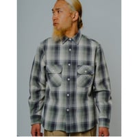 【BIG MIKE】Heavy Flannel L/S Shirt｜MINT×GRY×WHT