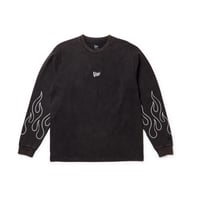 【NEWERA】長袖 ウォッシュド コットン Tシャツ The Flame ブラック